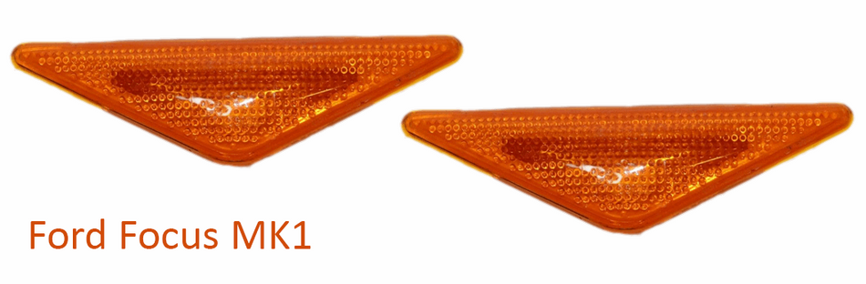 2 X FORD FOCUS MK1 98-05 ORANGE AMBER SIDE INDICATOR LENS REPEATERS BRAND NEW