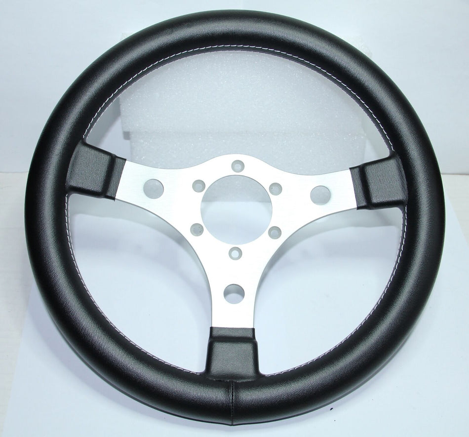 CLASSIC FAUX LEATHER BLACK STEERING WHEEL 320mm 13inch MADE IN ITALY *NEW*