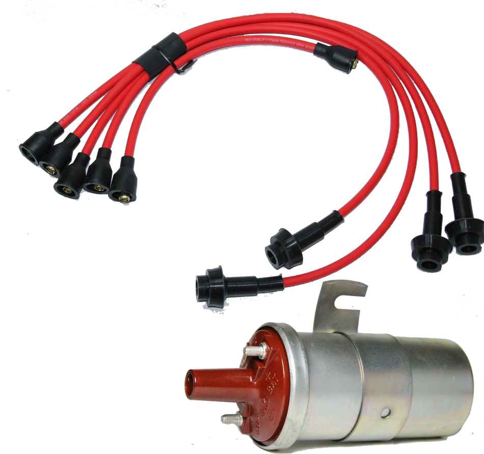 LANCIA FULVIA 1300 SILICONE HT LEADS SPARK PLUG IGNITION 7mm MAG WIRE RED KIT
