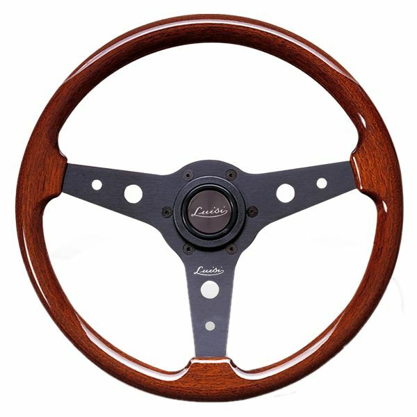 CLASSIC WOOD STEERING WHEEL 340mm 13.4" LUISI "MONTREAL" MAHOGANY MADE IN ITALY