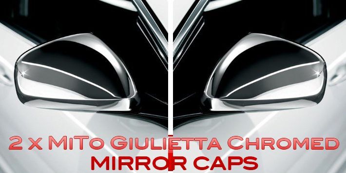 2x ALFA ROMEO GIULIETTA MiTo 159 POLISHED CHROME WING MIRROR COVER CAPS 50903297