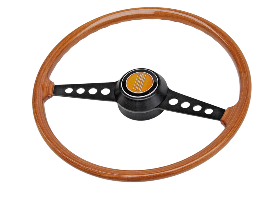 Fiat 124 Spider 1966-78 Wood Steering Wheel 390mm. With Horn Button Brand New