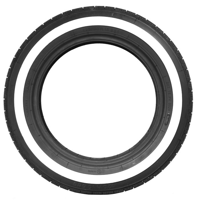 Classic Fiat 500 126 White Wall Tyre Michelin X 125 R 12 Tubeless 18mm Wall