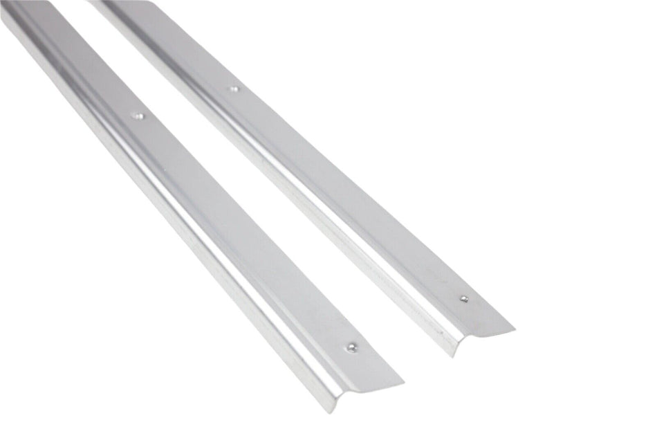 2x Classic Fiat 500 Aluminium Inner Door Foot Kick Plate Trim Sill Brand New