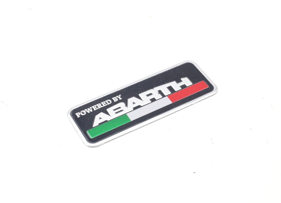 Powered By Abarth Self Adhesive Sticker Italian Flag 8x3cm Brand New