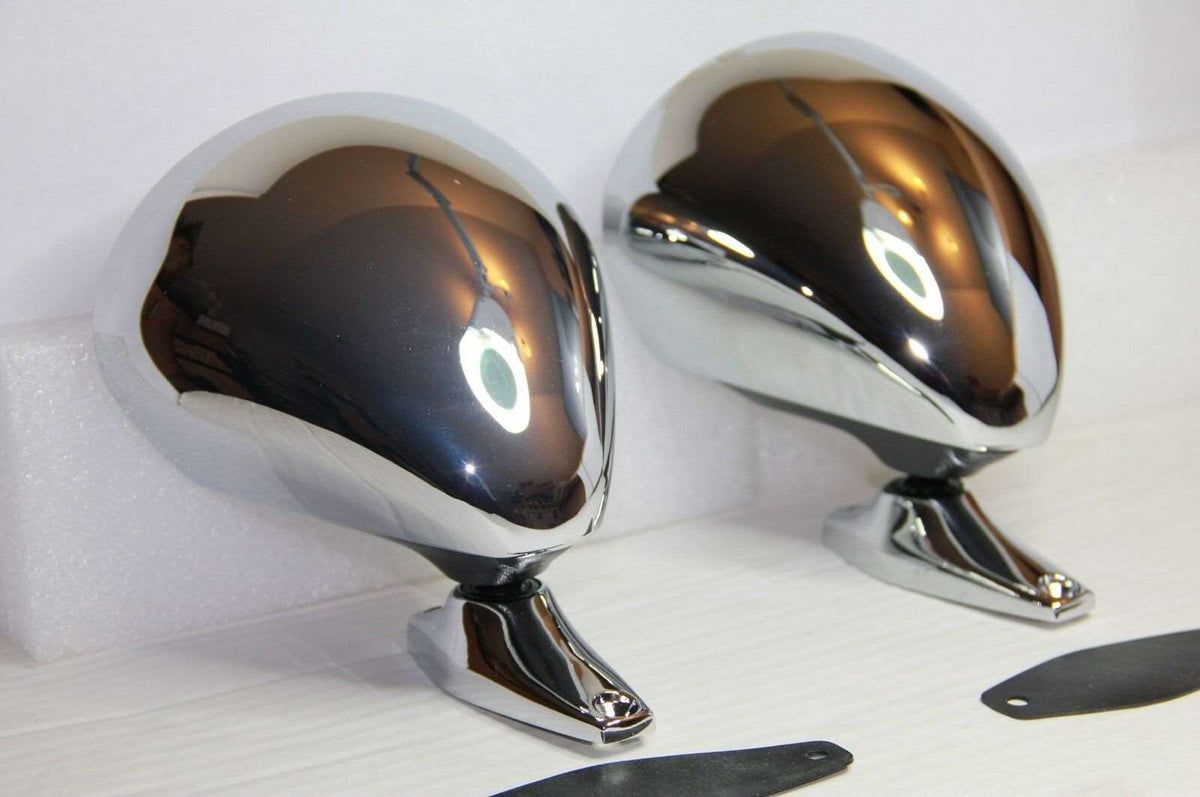 2x VITALONI SEBRING MACH 1 WITH FOOT CLASSIC SPORT WING MIRROR CHROMED BRAND NEW