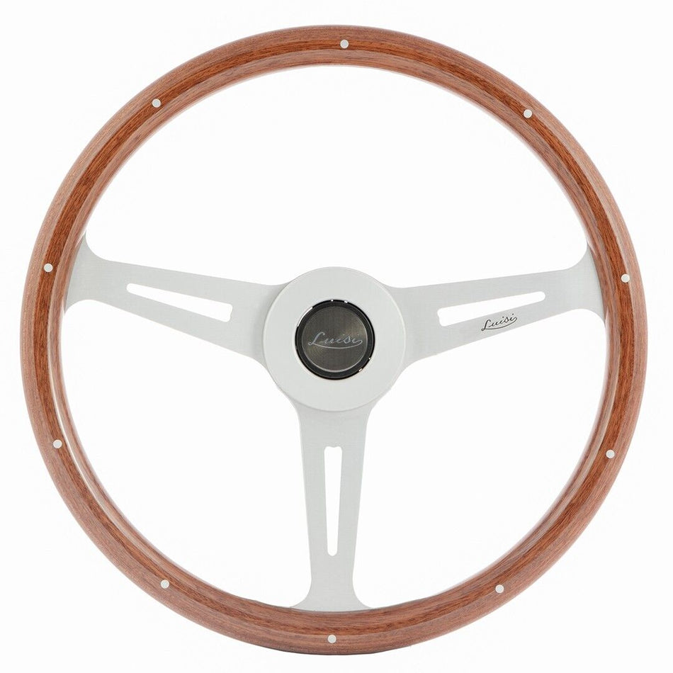 Classic Luisi Wood Steering Wheel Riveted 370mm 14.55 Inch Classic Made In Italy