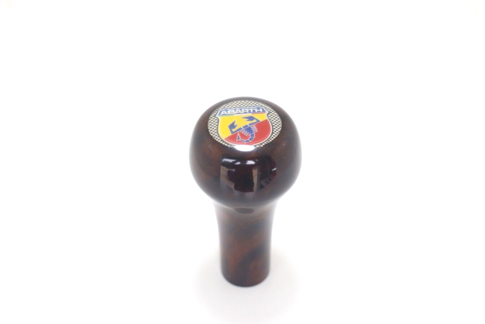 Classic Fiat 124 Spider Wood Abarth Gear Knob Chequered Racing Abarth Scorpion