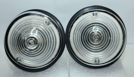 2x CLASSIC FIAT 500 D 600 D FRONT INDICATORS SIDELIGHT KIT ALUMINIUM CHROMED NEW