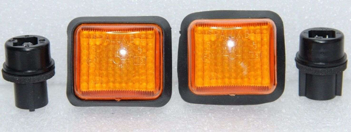 2x PEUGEOT 205 ORANGE INDICATORS SIDE REPEATERS KIT PAIR DRIVER & PASSENGER NEW