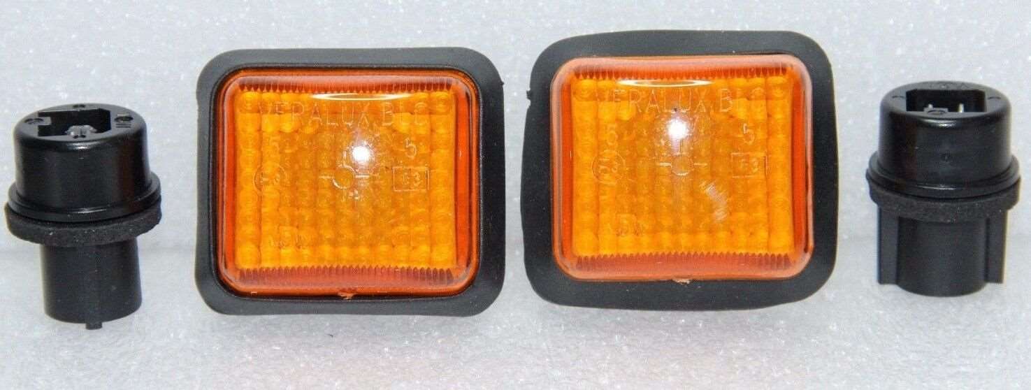 2x PEUGEOT 205 ORANGE INDICATORS SIDE REPEATERS KIT PAIR DRIVER & PASSENGER NEW