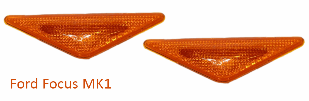 2 X FORD FOCUS MK1 98-05 ORANGE AMBER SIDE INDICATOR LENS REPEATERS BRAND NEW