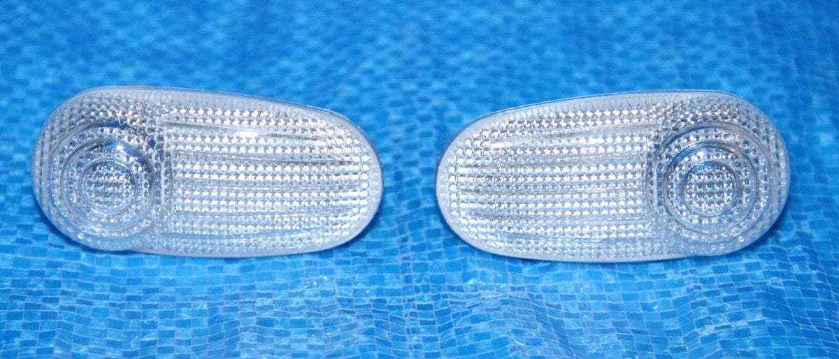 2x GENUINE OEM ALFA ROMEO 147 GT GTV 04> CLEAR SIDE INDICATOR REPEATER LENSES