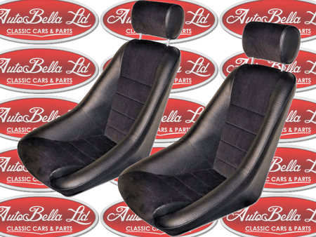 2x CLASSIC CAR BUCKET FUSINA SEATS CLASSIC FIAT ABARTH ALFA GTA TRACK W/O rails