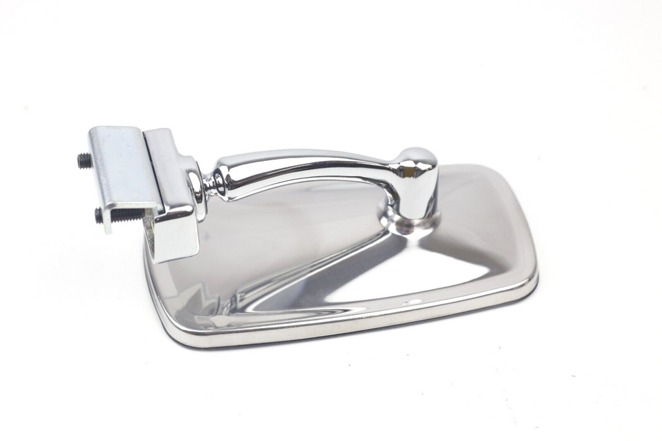 Classic Fiat 500 Chromed Mirror Rectangular Design Clamp On Classic Car Mirror