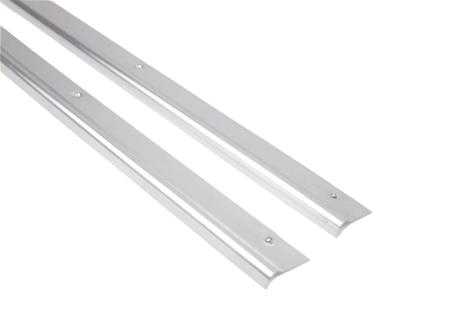 2x Classic Fiat 500 Aluminium Inner Door Foot Kick Plate Trim Sill Brand New