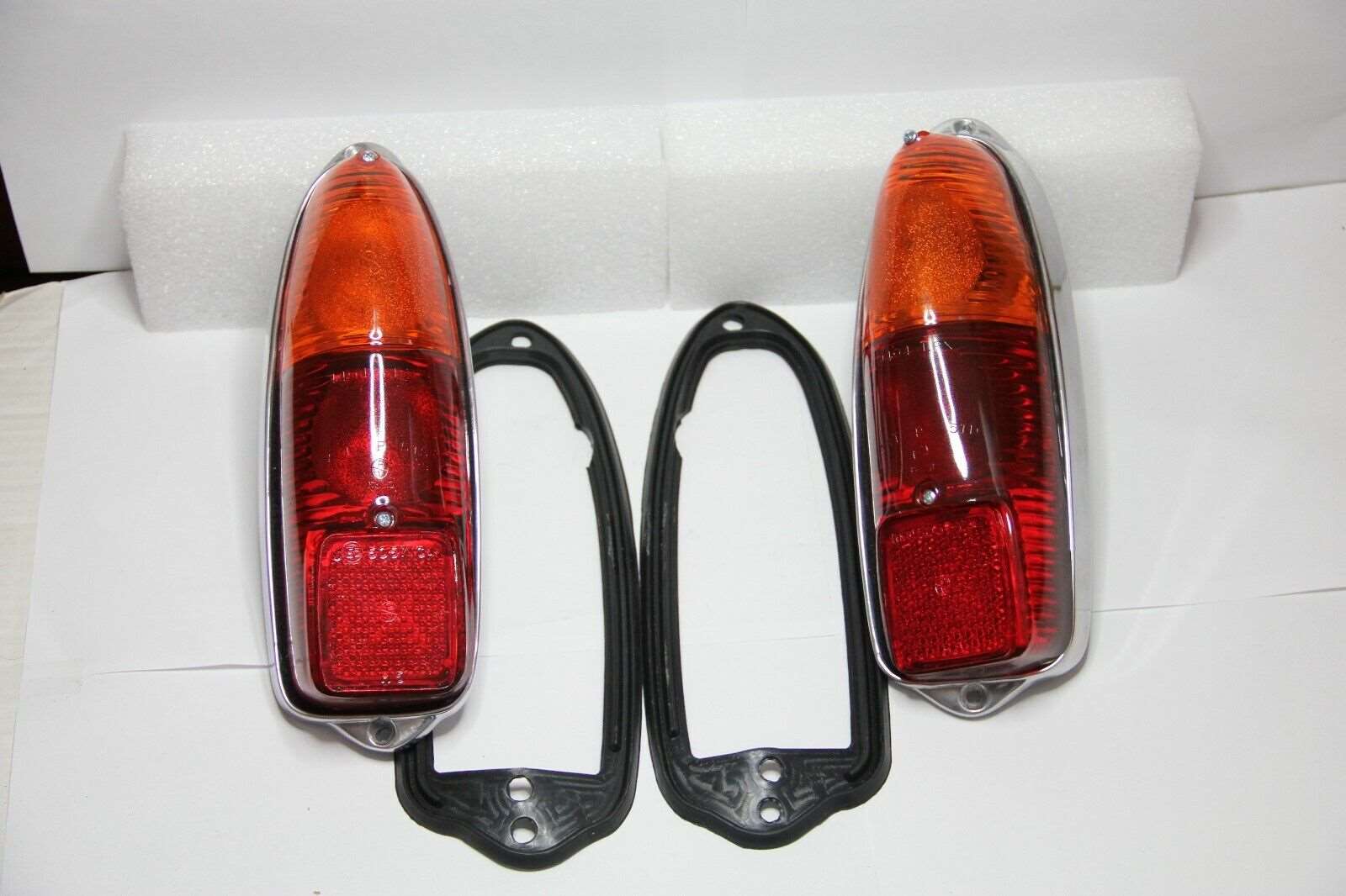 2x CLASSIC FIAT 500 GIARDINIERA REAR LIGHT ASSEMBLY KIT ALUMINIUM POLISHED