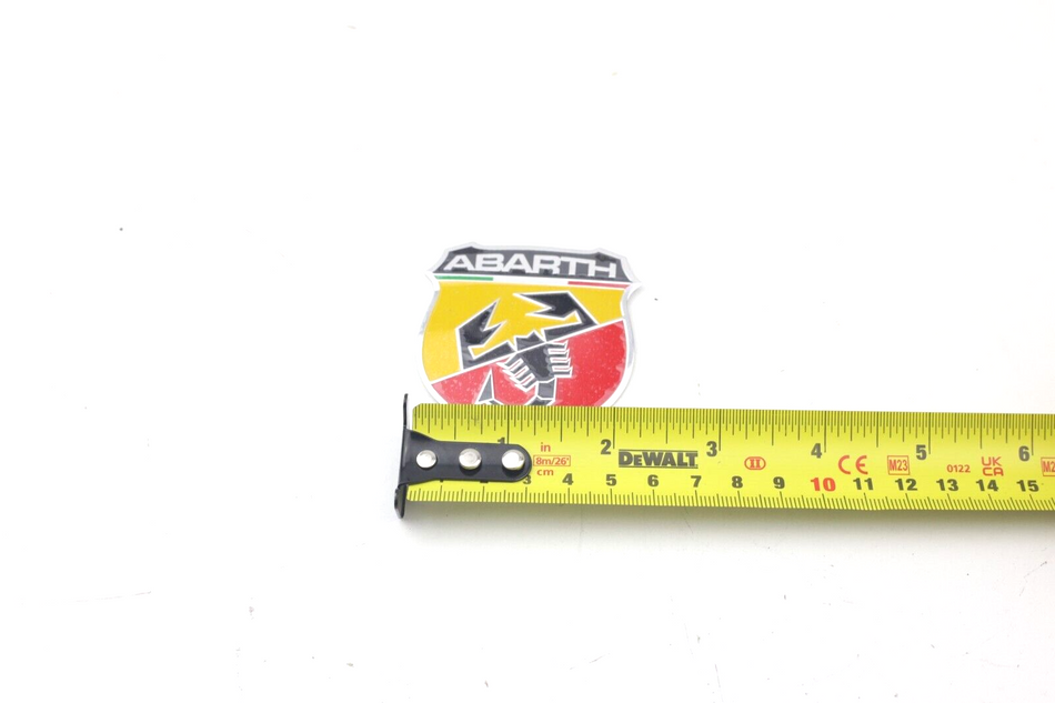 Abarth Self Adhesive Logo Sticker Red & Yellow Shield Scorpion 6x6cm Brand New