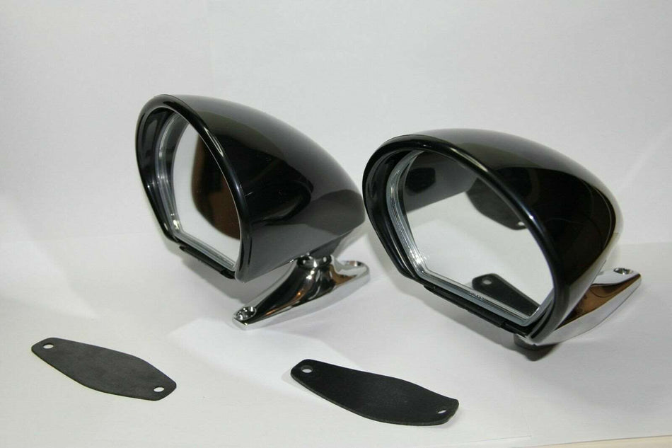 2x VITALONI SEBRING MACH 1 WITH FOOT CLASSIC SPORT WING MIRROR BLACK BRAND NEW