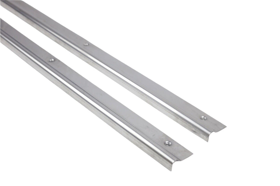 2x Classic Fiat 500 Stainless Steel Inner Door Foot Kick Plate Trim Sill New