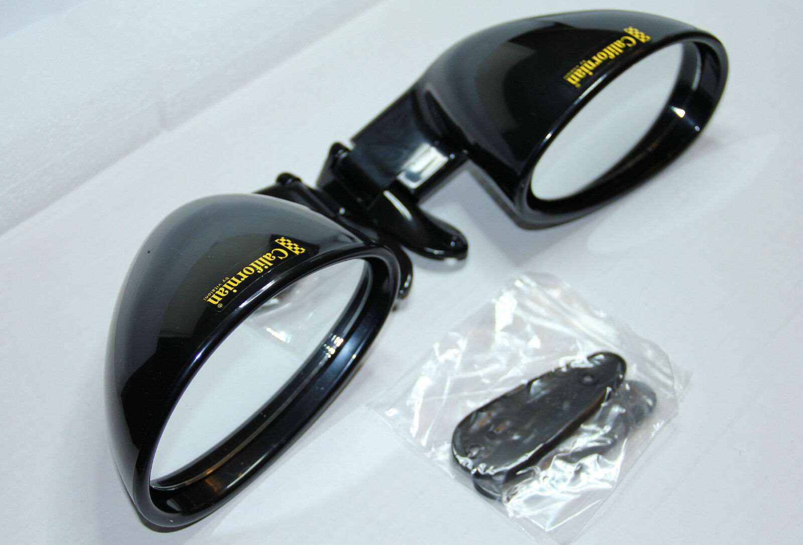 Classic Sport Wing Mirrors Vitaloni Californian Piano Black Pair