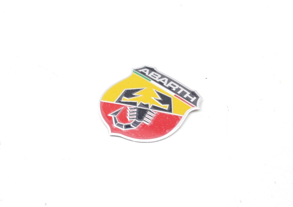 Abarth Self Adhesive Logo Sticker Red & Yellow Shield Scorpion 6x6cm Brand New