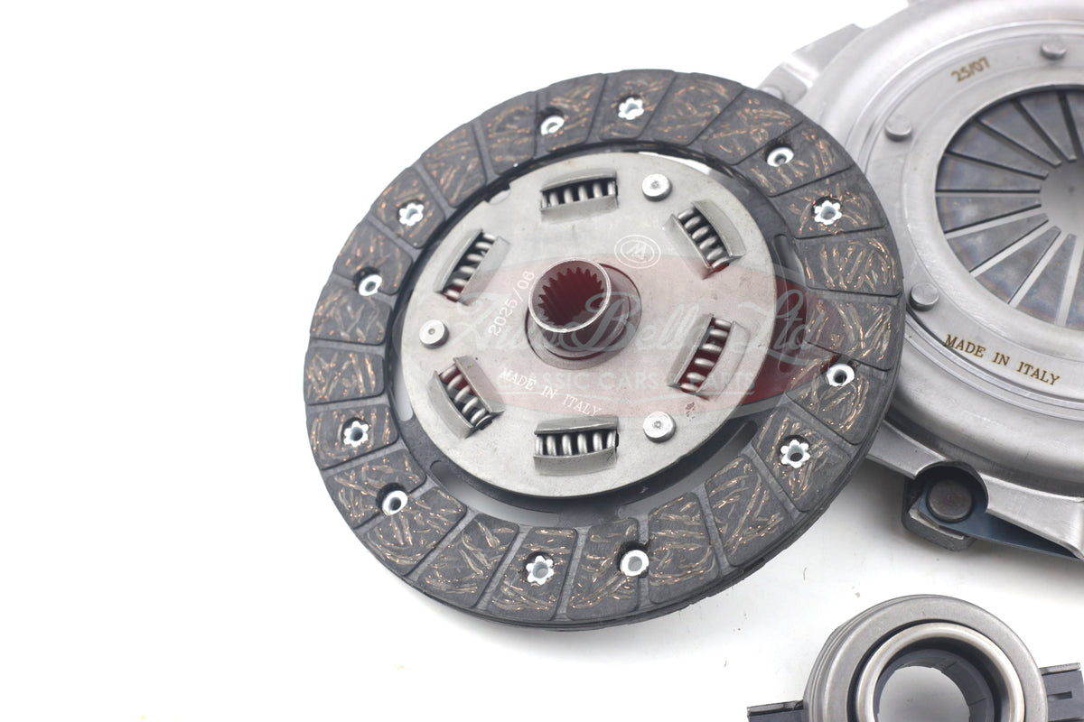 Clutch plate and pressure plate on a white background