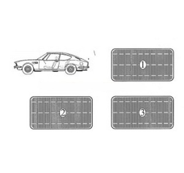 Classic Fiat Dino Coupe 2000 Rubber Carpet Mat Set Kit 3 Piece