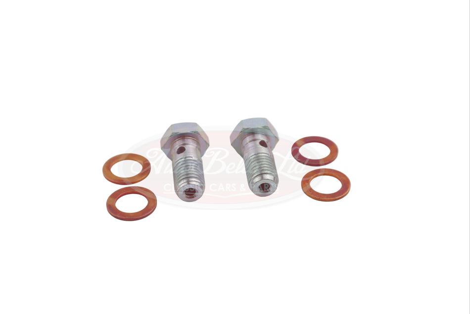 Classic Fiat 500 126 600 850 Banjo Bolt & Copper Washer Kit M10x1.25