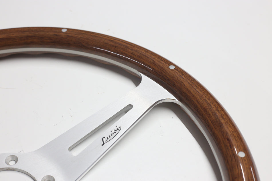 Classic Luisi Wood Steering Wheel Riveted 370mm 14.55 Inch Classic Made In Italy