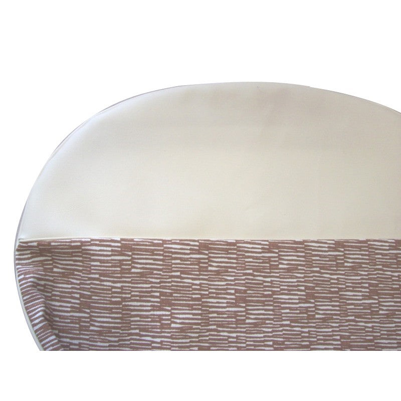 Classic Fiat 500 D Cloth / Vinyl Front & Rear Seat Covers Kit Tan Brown & Ivory