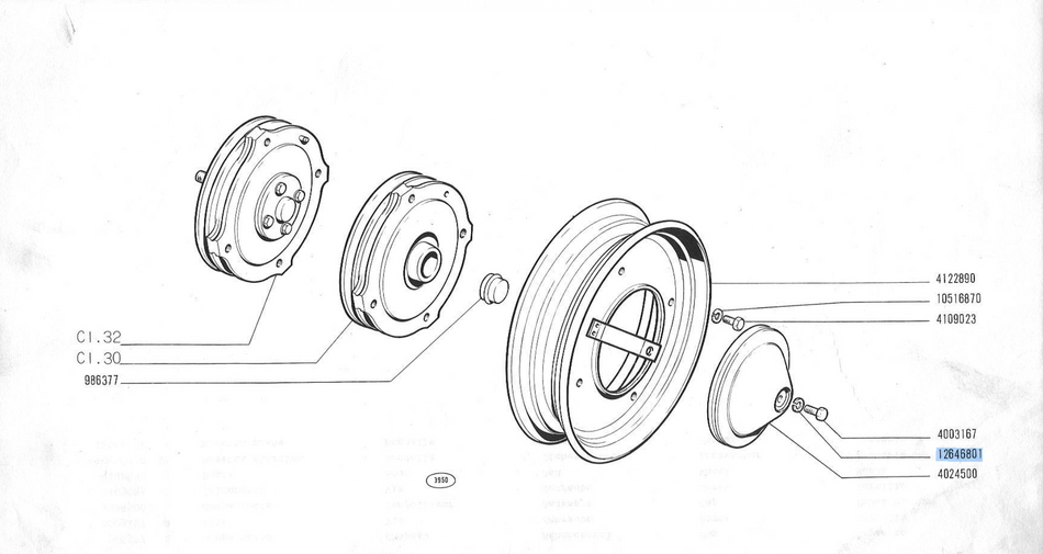 Classic Fiat 500 Wheel Hub Cap Aluminium Washer