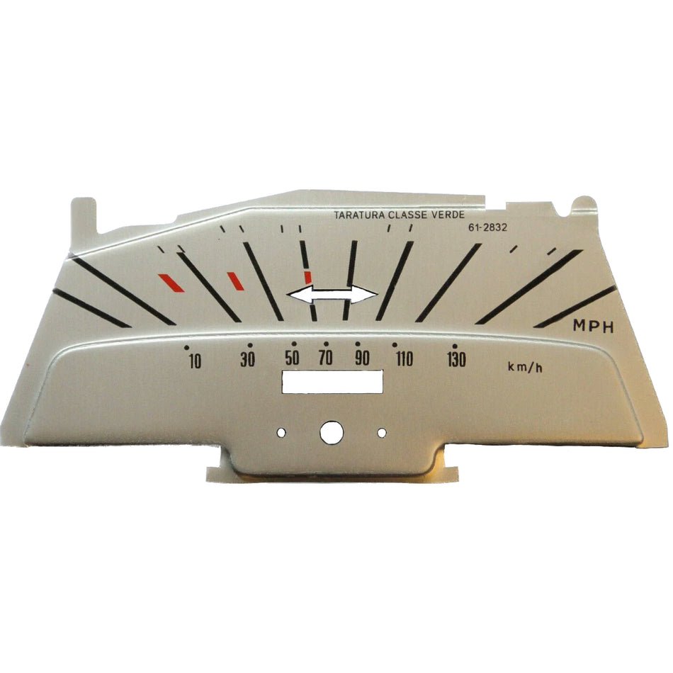 KLASSISCHER FIAT 500 L TACHOMETER MPH MEILEN QUADRATISCHER TACHOMETER-HINTERGRUND, NAGELNEU