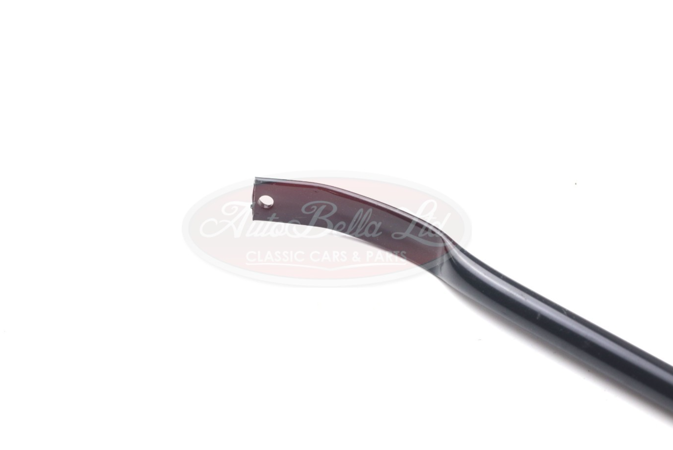 Close up picture of the end of the sunroof bar where it attaches to the sunroof frame with the rubber grommet and rivet.