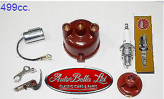 CLASSIC FIAT 500 IGNITION KIT SET CONDENSER POINTS ROTOR DISTRIBUTOR CAP SPARK
