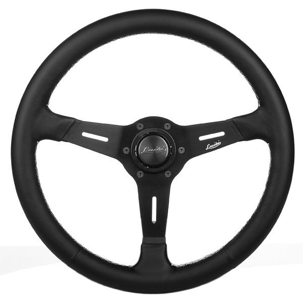 SPORT LEATHER DISHED STEERING WHEEL 380mm 15" LUISI MISTRAL MADE IN ITALY
