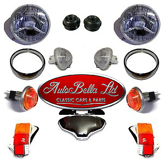 CLASSIC FIAT 500 COMPLETE LIGHTS HEADLIGHTS TAIL SIDE INDICATORS KIT BRAND NEW