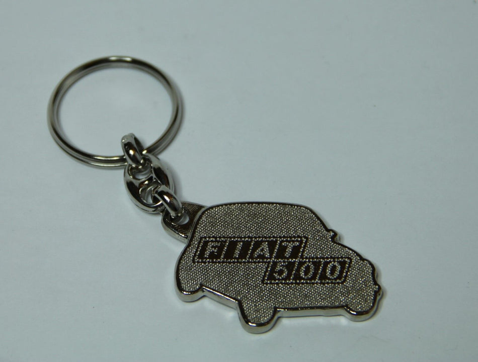 CLASSIC FIAT 500 METAL KEY RING - YELLOW COLOUR - GOOD QUALITY