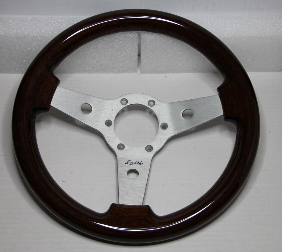 CLASSIC SPORT WOOD STEERING WHEEL 310mm 12.3" LUISI MAHOGANY SPORT MADE IN ITALY