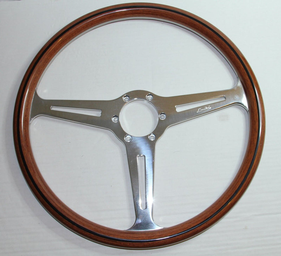 CLASSIC WOOD STEERING WHEEL 390mm LUISI MONTECARLO MAHOGANY MADE in ITALY