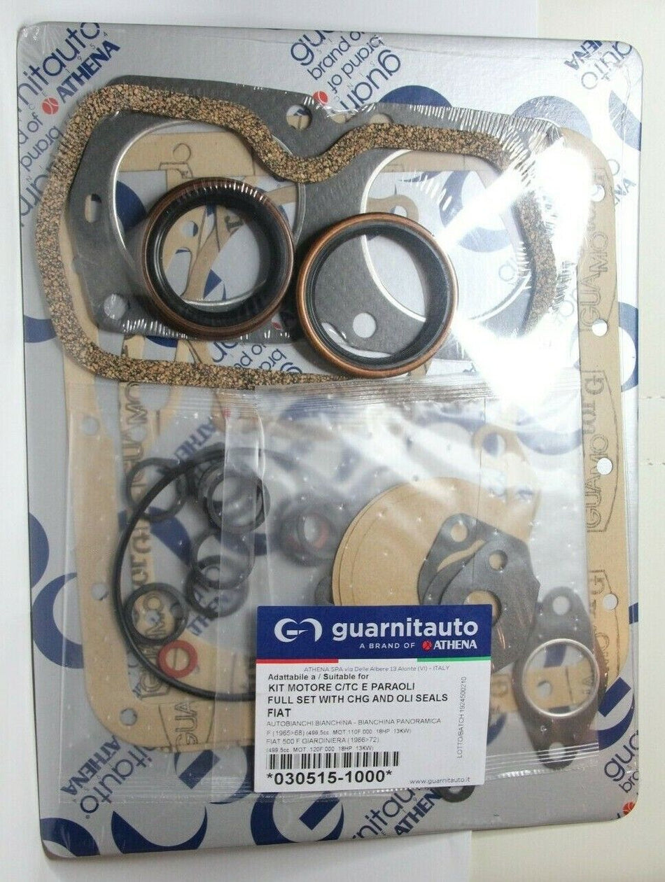 CLASSIC FIAT 500 GIARDINIERA BIANCHINA ENGINE GASKET KIT PLUS HEAD GASKET