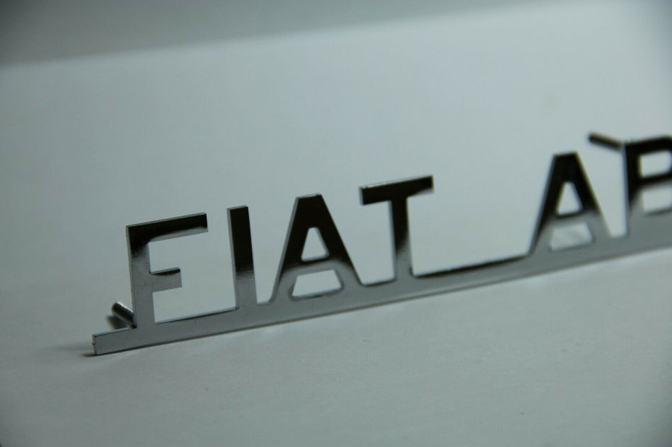 CLASSIC 'FIAT ABARTH' EMBLEM CHROMED METAL BRAND NEW - HIGH QUALITY