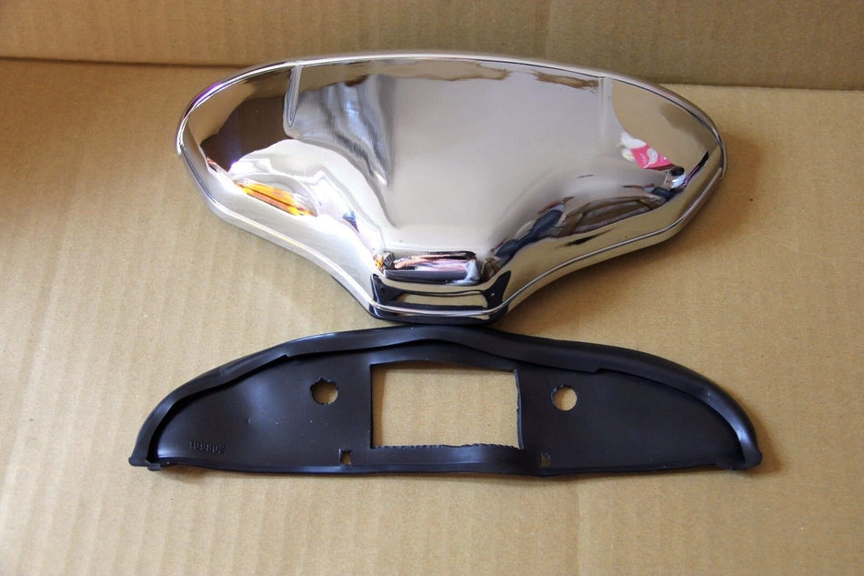 CLASSIC FIAT 500 600 NUMBER PLATE PLINTH PLATE LIGHT LIGHTING CHROMED ALUMINIUM