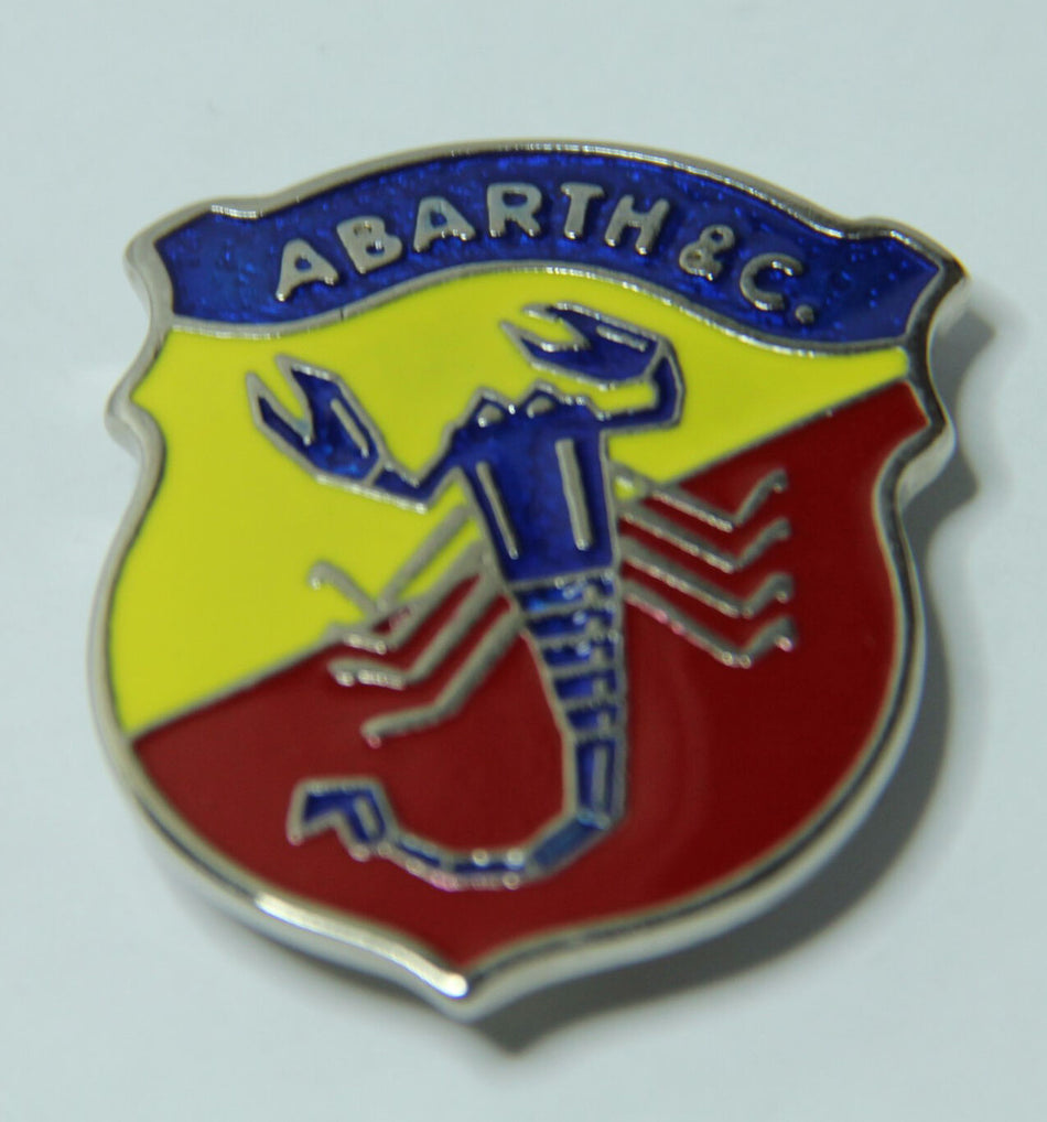 CLASSIC VINTAGE FIAT ABARTH SIDE LOGO EMBLEM LACQUERED METAL BADGE BRAND NEW