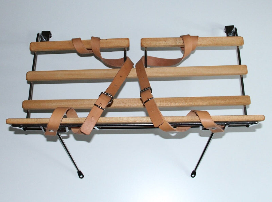 CLASSIC FIAT 500 LUGGAGE RACK FOR BASKET POLISHED CHROME AND WOOD BRAND NEW