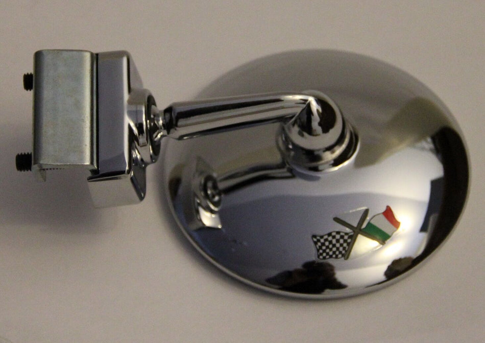 CLASSIC FIAT 500 CLASSIC CAR CHROMED MIRROR ROUND FLAT SHORT ARM BRAND NEW