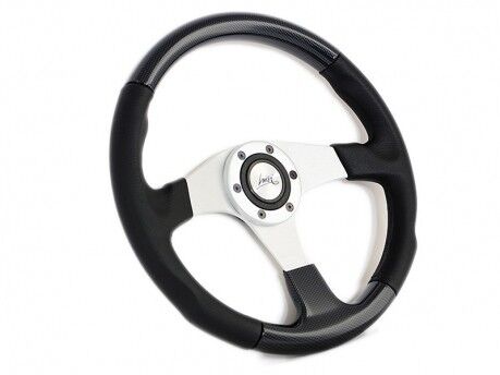 SPORT STEERING WHEEL CARBON LOOK 350mm 13.8" LUISI EVOLUTION 2 MADE IN ITALY