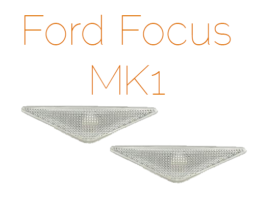 2X FORD FOCUS MK1 98-05 WHITE CLEAR SIDE INDICATOR LENS REPEATERS BRAND NEW