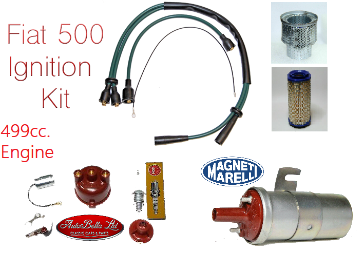 CLASSIC FIAT 500 SERVICE PARTS ELECTRICAL FILTER IGNITION DISTRIBUTION 499cc KIT