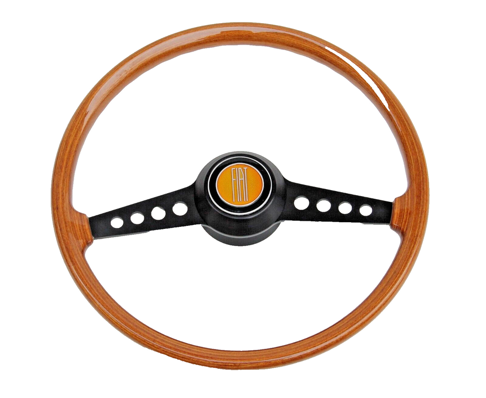 Fiat 124 Spider 1966-78 Wood Steering Wheel 390mm. With Horn Button Brand New